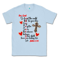 Dusty Blue for god so loved the world Classic Tee - MaliasSmallBusiness