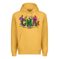 Mustard cma mardi gras cowgirl Premium Hoodie - CowGirlArtShop