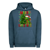 Pigment Midnight Navy merry christmas dragon Urban Hoodie - FaDigitalArtStudio