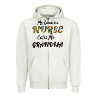 Oatmeal Heather My Favorite Nurse Calls Me Grandma Zipper Hoodie - Bettercallsaul