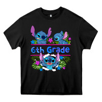 Black preview flower stitch 6 th grade Heavy Core Tee - AdoDesignShop