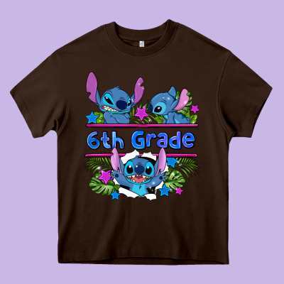 Preview Flower Stitch 6 Th Grade Heavy Core Tee Designed By Adodesignshop