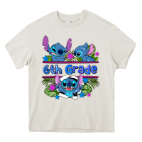 Cream preview flower stitch 6 th grade Heavy Core Tee - AdoDesignShop