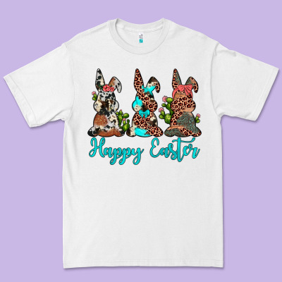 Happy Easter Leopard Cowhide Turquoise Cactus Bunny's Premium Tee Designed By Jahusdesignshop