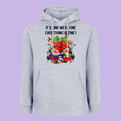 Its Fine Were Fine Everything Is Fine Heavyweight Hoodie Designed By Cowgirlartshop