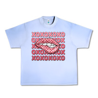 Grape Ice xoxo checker lips Urban Heavy Tee - MaliasSmallBusiness
