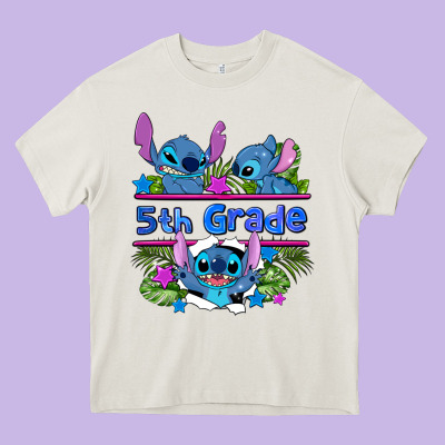Preview Flower Stitch 5th Grade Heavy Core Tee Designed By Adodesignshop