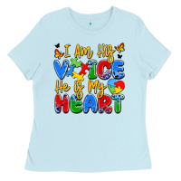 Baby Blue i am his voice he is my heart Ladies Tee - JahusDesignShop