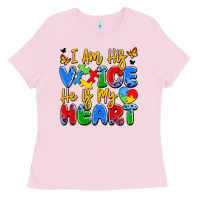 Bubblegum Pink i am his voice he is my heart Ladies Tee - JahusDesignShop