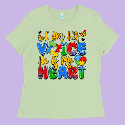 I Am His Voice He Is My Heart Ladies Tee Designed By Jahusdesignshop