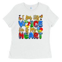 White i am his voice he is my heart Ladies Tee - JahusDesignShop