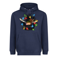Navy christmas black angus gnome Heavyweight Hoodie - CowGirlArtShop