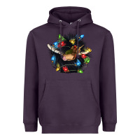 Plum christmas black angus gnome Heavyweight Hoodie - CowGirlArtShop