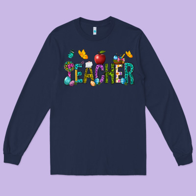 Easter Teacher Long Sleeve Tee Designed By Nancycooperartshop