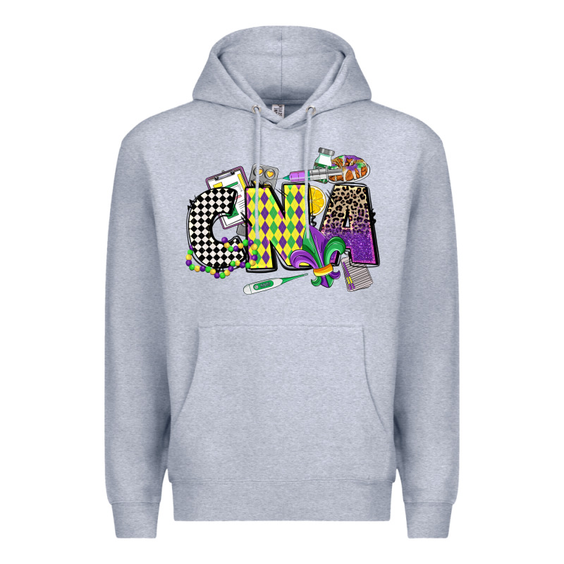 Cna Mardi Gras Certified Nursing Assistant Premium Hoodie by CowGirlArtShop | Teevron