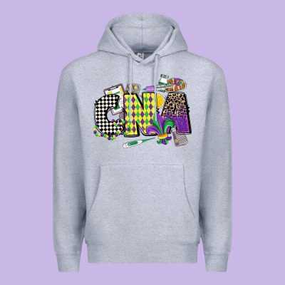 Cna Mardi Gras Certified Nursing Assistant Premium Hoodie Designed By Cowgirlartshop