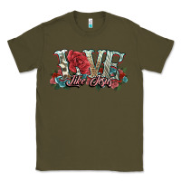 Army Green love like jesus roses Classic Tee - NancyCooperArtShop