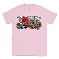 Bubblegum Pink love like jesus roses Classic Tee - NancyCooperArtShop
