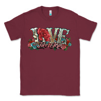 Burgundy love like jesus roses Classic Tee - NancyCooperArtShop