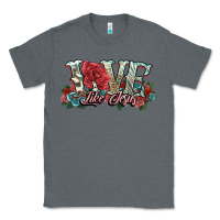 Charcoal Heather love like jesus roses Classic Tee - NancyCooperArtShop