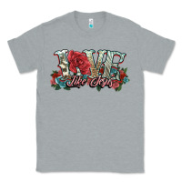 Heather Grey love like jesus roses Classic Tee - NancyCooperArtShop