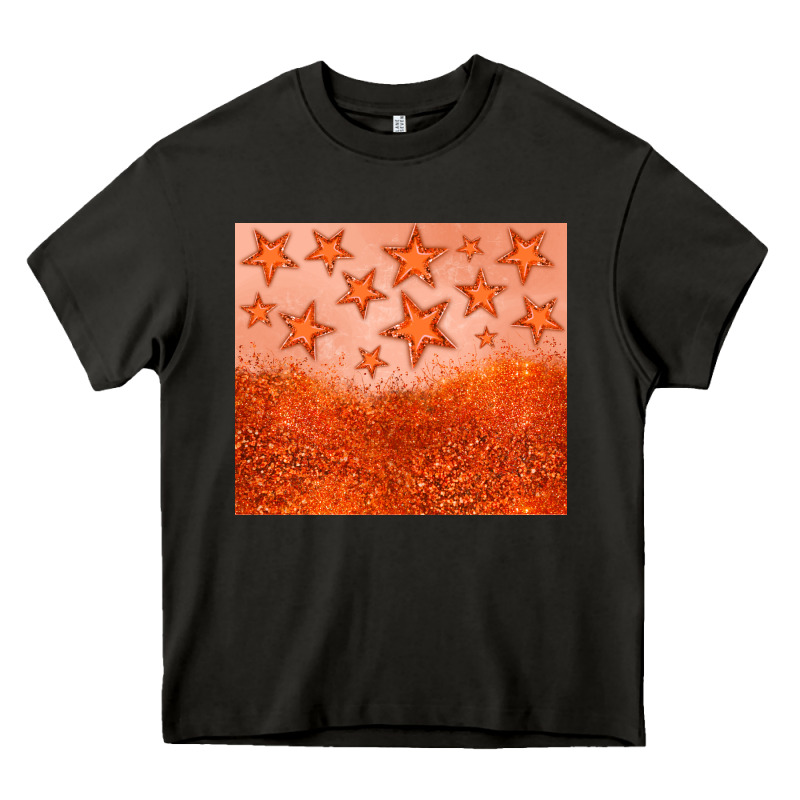 Orange Glitter Star Heavy Core Tee by JahusDesignShop | Teevron