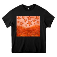 Black orange glitter star Heavy Core Tee - JahusDesignShop