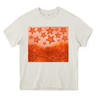 Cream orange glitter star Heavy Core Tee - JahusDesignShop