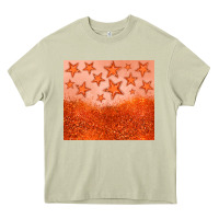 Mossy orange glitter star Heavy Core Tee - JahusDesignShop