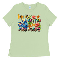 Matcha life is better in flip flops summer Ladies Tee - JahusDesignShop