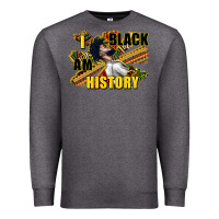 Charcoal Heather i am black history Premium Sweatshirt - CowGirlArtShop