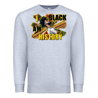 Heather Grey i am black history Premium Sweatshirt - CowGirlArtShop