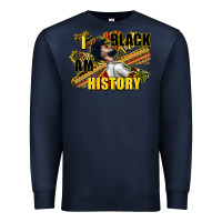 Navy i am black history Premium Sweatshirt - CowGirlArtShop