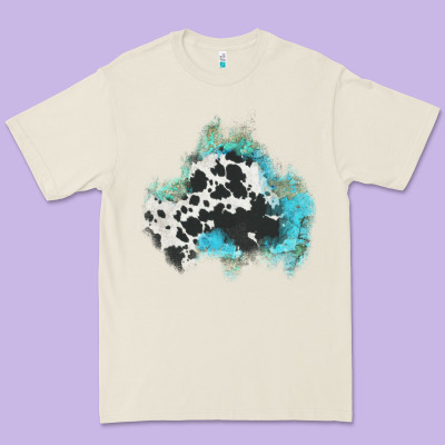 Cowhide Turquoise Patch Premium Tee Designed By Adodesignshop