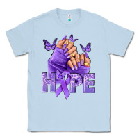 Dusty Blue Hope all Cancers nails Classic Tee - NancyCooperArtShop