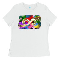 White infinity symbol autism Ladies Tee - JahusDesignShop