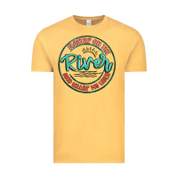 Vintage Mustard floatin on the river killin my liver Vintage Tee - MaliasSmallBusiness