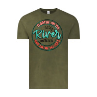 Vintage Olive floatin on the river killin my liver Vintage Tee - MaliasSmallBusiness