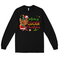 Black Merry Cluckin' Christmas Long Sleeve Tee - MaliasSmallBusiness