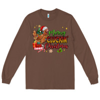 Chestnut Merry Cluckin' Christmas Long Sleeve Tee - MaliasSmallBusiness