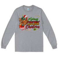 Heather Grey Merry Cluckin' Christmas Long Sleeve Tee - MaliasSmallBusiness