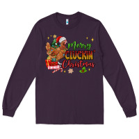 Plum Merry Cluckin' Christmas Long Sleeve Tee - MaliasSmallBusiness