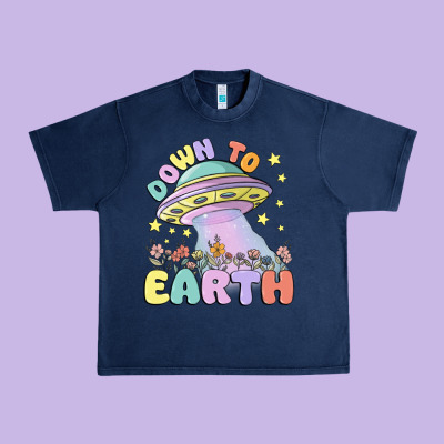 Down To Earth Urban Heavy Tee Designed By Maliassmallbusiness