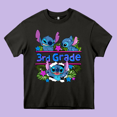 Preview Flower Stitch 3rd Grade Heavy Core Tee Designed By Adodesignshop