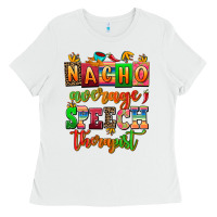 White nacho average speech therapist Ladies Tee - AdoDesignShop