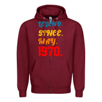 Burgundy Legend Since May 1970 Zipper Hoodie - Bettercallsaul