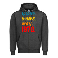 Charcoal Heather Legend Since May 1970 Zipper Hoodie - Bettercallsaul