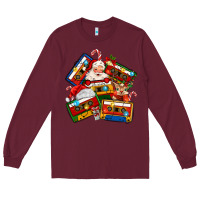 Burgundy christmas cassette tapes Long Sleeve Tee - MaliasSmallBusiness