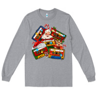 Heather Grey christmas cassette tapes Long Sleeve Tee - MaliasSmallBusiness