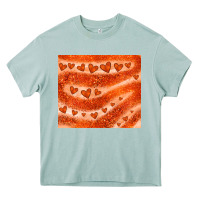 Orange Glitter Heart Heavy Core Tee | Teevron